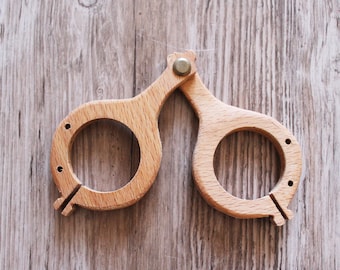 Medieval wood Glasses in beech wood for reenactment, scribe and historian accessories, hand carved spectacle frame