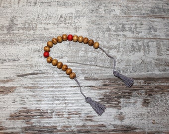 Wooden prayer beads, Medieval paternoster, small rosary for middle ages reenactment