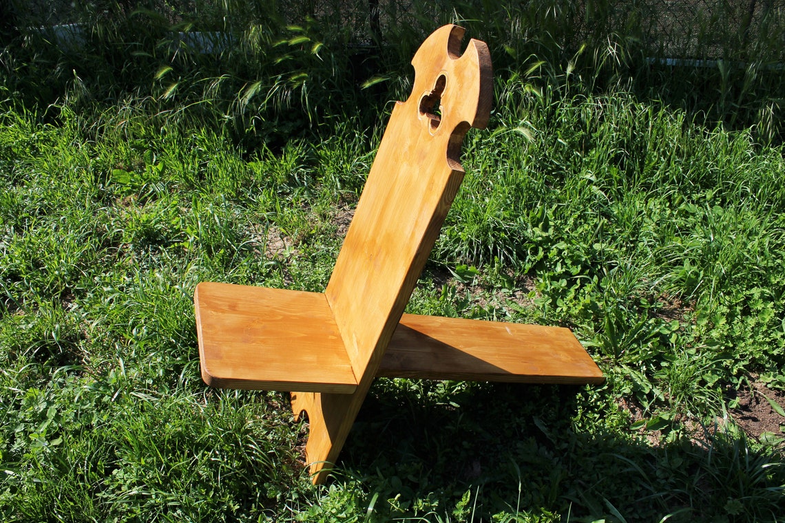 Wooden Viking chair comfortable jointed seat medieval Etsy