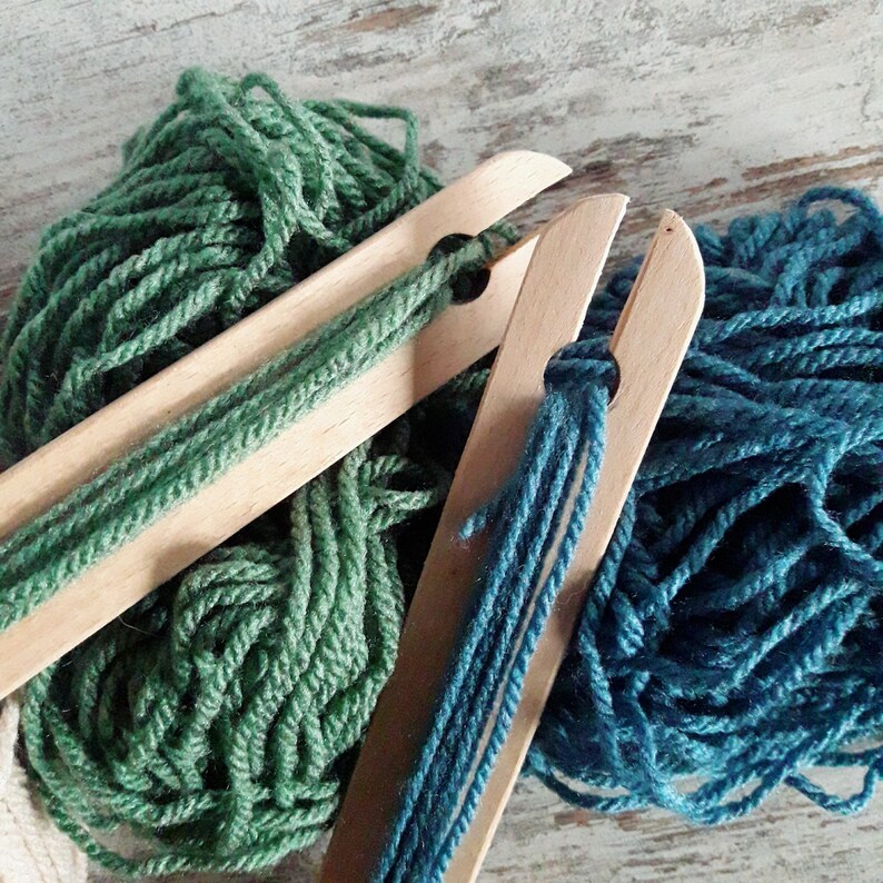 2 Navette Per Tessitura In Legno Di Faggio - Accessori Per Tessitura A Mano, Sciarpe E Maglioni Fai Da Te - Foto 13