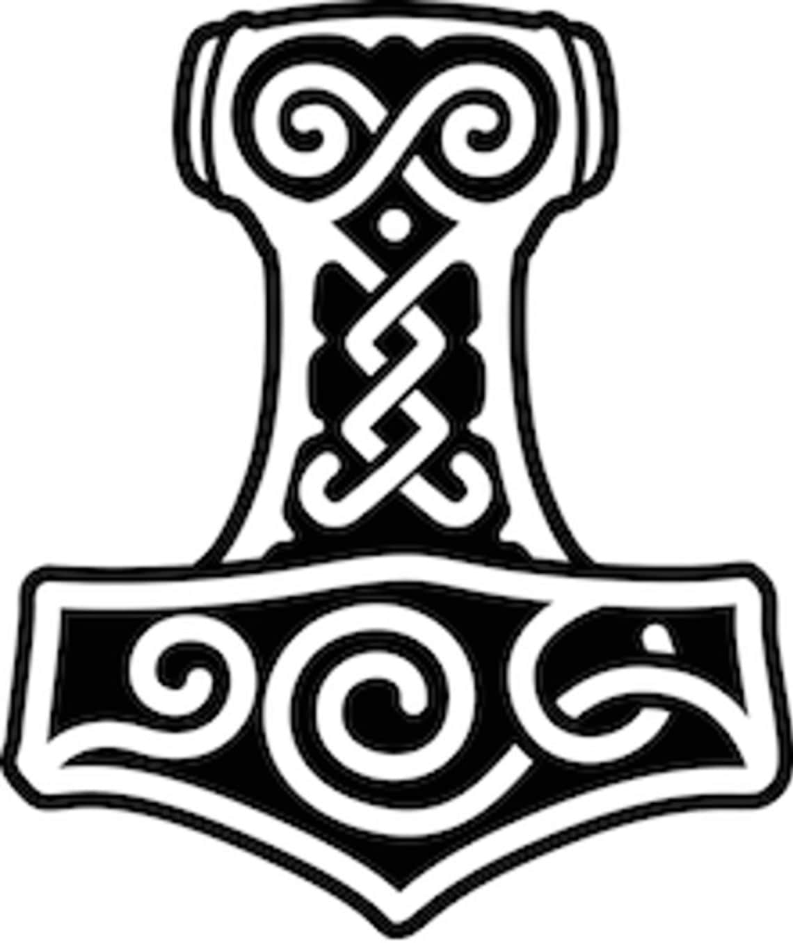 Mjolnir Thor's Hammer Norse Runes Viking Sticker - Etsy