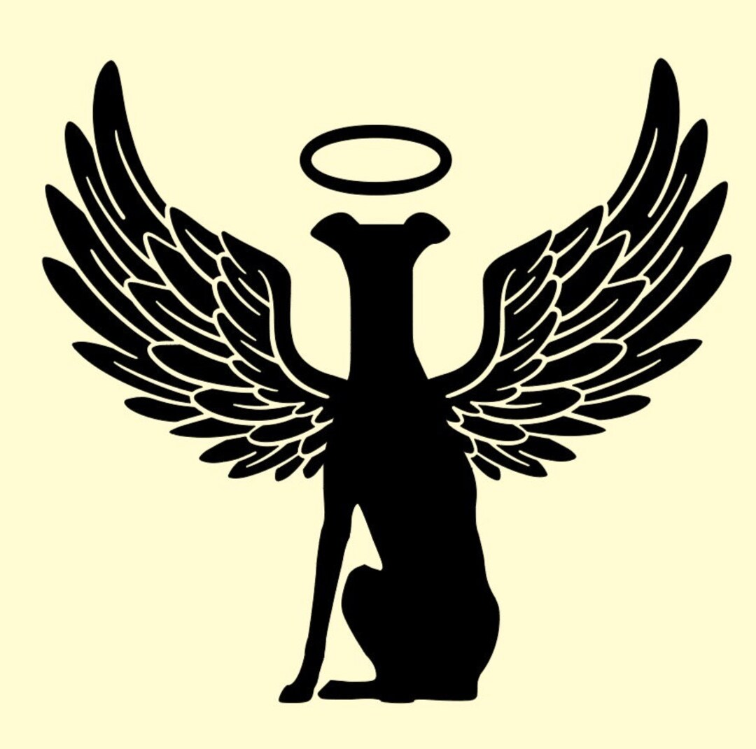 Angel Wings Greyhound Decal Etsy