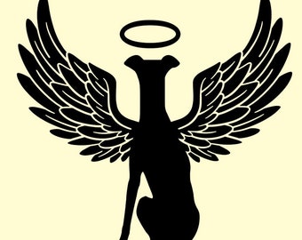 Angel Wings Greyhound Decal