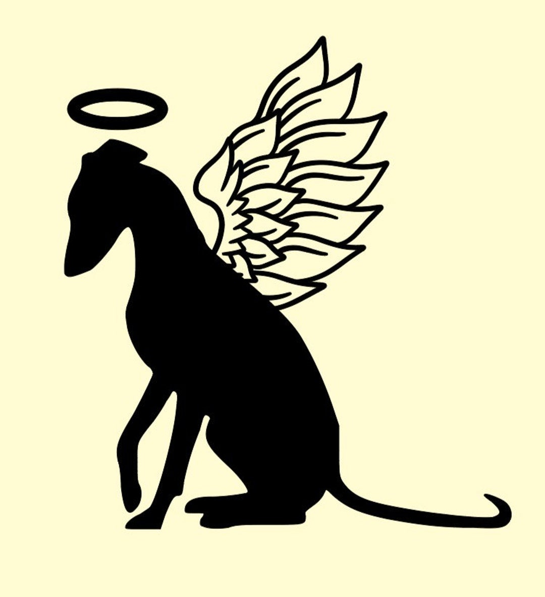 Angel Wings Greyhound Decal Etsy
