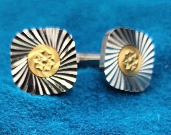 GoldSilver Pinwheel Cuff Links