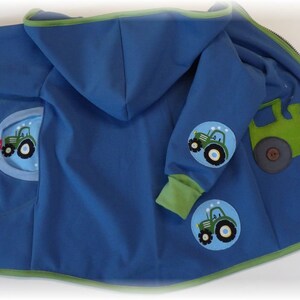 Softshell jacket baby & children softshell jacket weather jacket transition jacket jeans blue green TRAKTOR tractor niciart design image 5