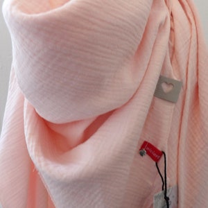 XXL muslin cloth WOMEN'S CLOTH reversible muslin cloth ladies scarf triangular scarf light peach rose plain muslin niciart design