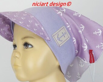 SHIELD HEAD SCIARF Foulard M/C con polsini Berretto con visiera lilla ANKER disegno niciart