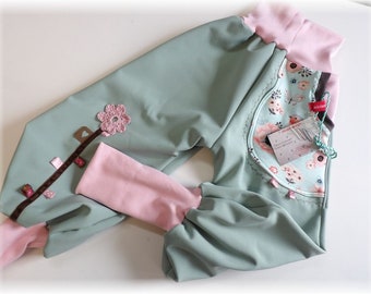 Softshellhose Buddelhose Baby & Kinder Softshell Hose altmint WUNDERBLUME niciart design