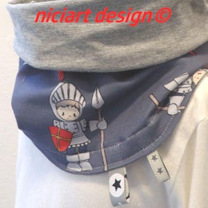 Loop Knight Spring Summer Loop Tube Neck Scarf Jersey KNIGHT grey blue red niciart design