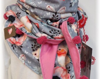 niciart Designer KIDS Changing Scarf Triangular Scarf Scarf Scarf grey pink colorful ROBIN Bommel