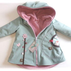 Softshelljacke gefüttert & ungefüttert Kinder Softshell Jacke altmint altrosa WUNDERBLUMEN niciart design