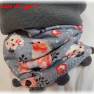 LOOP scarf reversible loop children&#39;s winter scarf loop scarf grey ROBIN Bommel niciart design