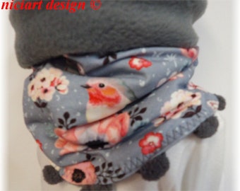 niciart Designer LOOP Foulard Wendeloop Enfants Foulard d’hiver Boucle Foulard gris ROBIN Bobble