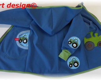 Softshell jacket baby & children softshell jacket weather jacket transition jacket jeans blue green TRAKTOR tractor niciart design