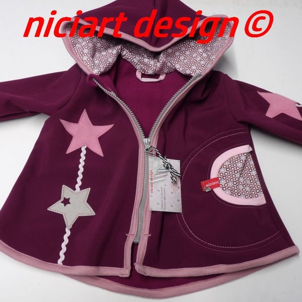 Veste softshell bébé & enfants veste softshell veste météo veste de transition baie vieux rose veste STAR niciart design