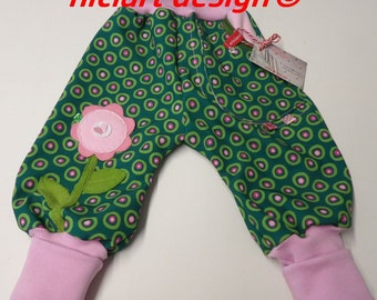 niciart Designer Softshellhose Buddelhose Baby & Kinder Softshell Hose grün pink rosa RETRODOTS Blumen