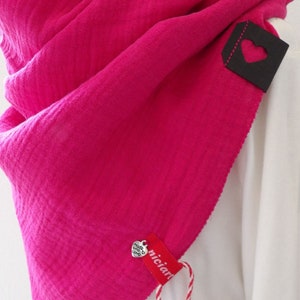 niciart Designer CHILDREN SCARF Turn Children's Scarf Triangular Scarf Muslin Cloth PINK uni Musselin 100% Cotton