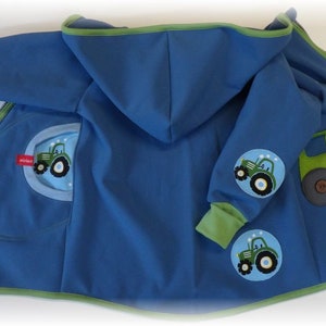 Softshell jacket baby & children softshell jacket weather jacket transition jacket jeans blue green TRAKTOR tractor niciart design image 6