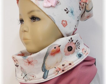 Set Beanie & Loop Jersey Hat and Scarf Hat Beanie and Scarf natural white colorful ROTHKEHLCHEN niciart design