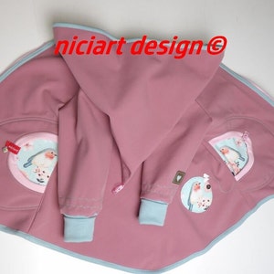 Softshell jacket baby & children softshell jacket weather jacket transition jacket old pink mint ROTHKEHLCHEN niciart design