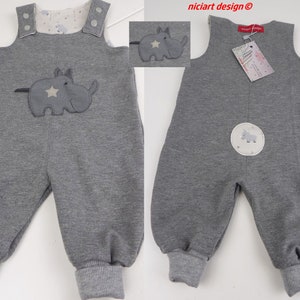 Salopette bébé barboteuse légère BW Sweat bébé pantalon barboteuse gris Beige RHINO niciart design
