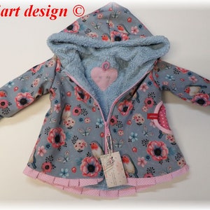 Softshell jacket lined baby and children&#39;s jacket autumn-winter jacket softshell jacket robin grey niciart design