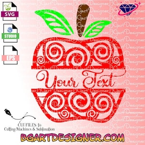 Apple svg, Teacher svg, Apple svg file, apple split svg, Apple cricut, Apple monogram svg, Apple cut file, school svg, Split apple, frame