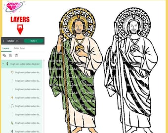 San Judas Tadeo svg, san judas thaddeus svg, Jude the Apostle vector cuttable file, oración Religión Jesús cricut, silueta