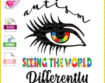 Autism eyes quotes  svg cut file, seeing the world differently, svg, Vinyl Cut File, Silhouette, DIGITAL DOWNLOAD gift mom teacher