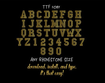 Athletic Rhinestone alphabet, TTF Download, athletic rhinestone font, rhinestone ttf font, athletic rhinestone alphabet