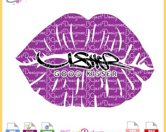 Download Usher Good Kisser lips svg dxf eps png | layered cricut silhouette | clipart | sublimation