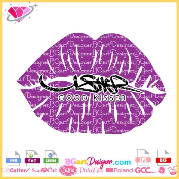 Download Usher Good Kisser lips svg dxf eps png | layered cricut silhouette | clipart | sublimation