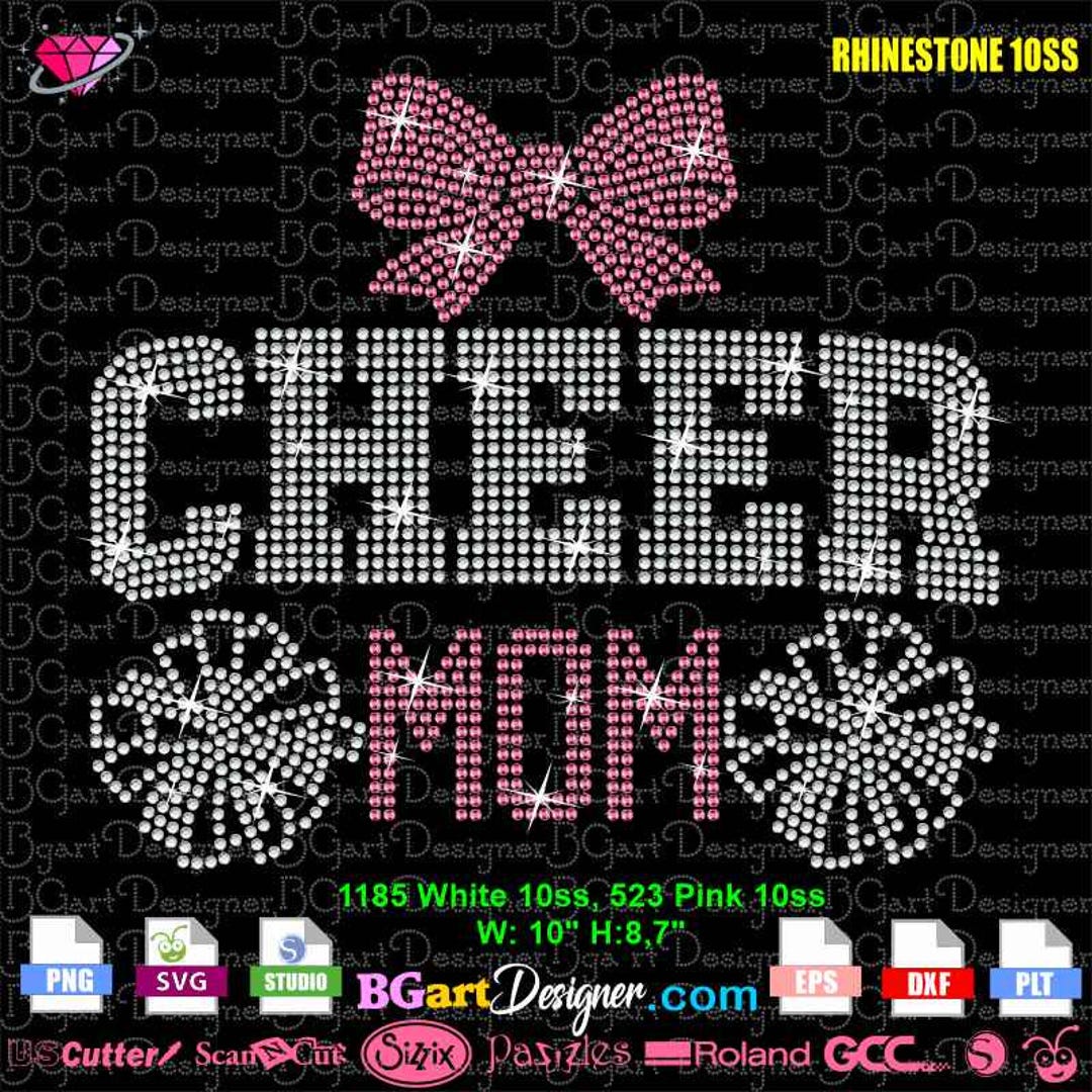 Cheer Mom Rhinestone Svg Template Digital Download, Cheerleader Bling ...