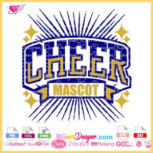 Cheer Mascot No Bow SVG Cut File for Cricut and Silhouette - Cheerleading T-Shirt Design, Instant Digital Download, DIY Craft Projects