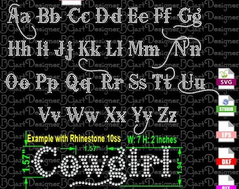 Rhinestone Cowboy Font TTF | Bling Alphabet SVG Cricut silhouette DIY