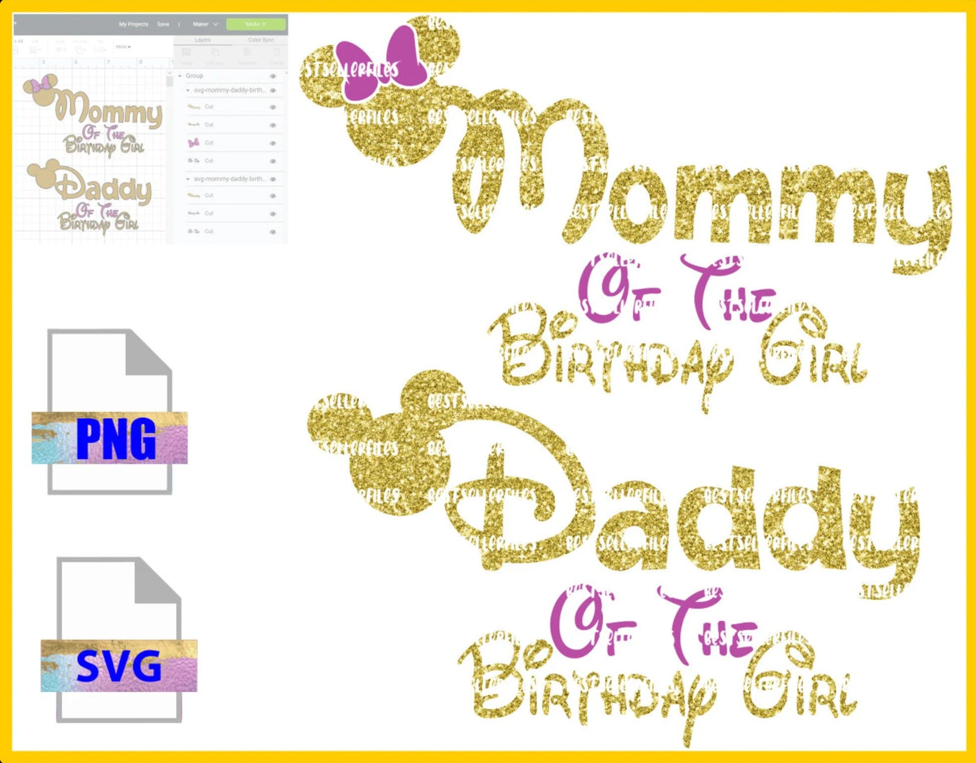 INSTANT DOWNLOAD Mommy of the Birthday Girl Printable Iron on
