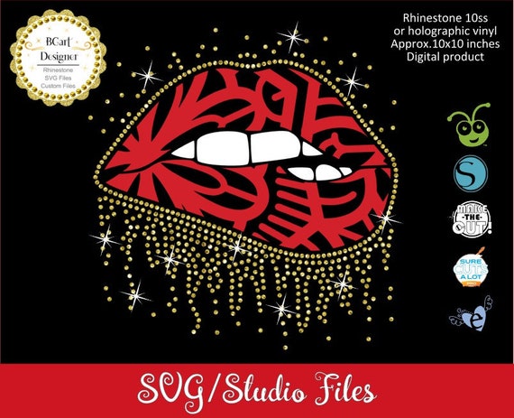 Download Lips Sparkling SVG. hotfix rhinestone dripping birthday | Etsy