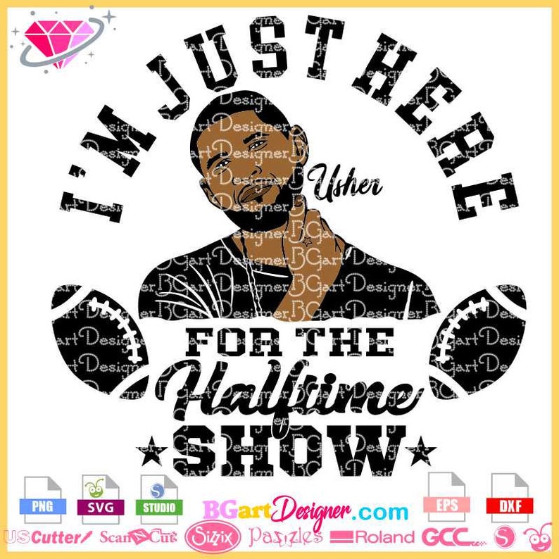 Download Usher Raymond Portrait halftime show football svg dxf eps png layered cricut silhouette clipart sublimation image 1