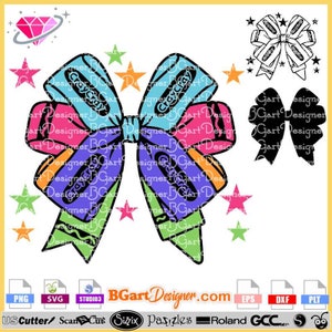 Lápis de cera Bow SVG para professores - Artesanato de volta às aulas, arquivo de corte para presente de professor, design em camadas para Cricut e Silhouette, download instantâneo