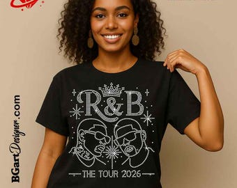 R and B Tour Rhinestone Template SVG, Concert Bling Shirt Design, Luxury R&B Concert Outfit, PLT Digital Download