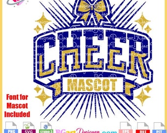 Cheer Mascot SVG Cut File for Cricut and Silhouette - Cheerleading T-Shirt Design, Instant Digital Download, DIY Craft Projects
