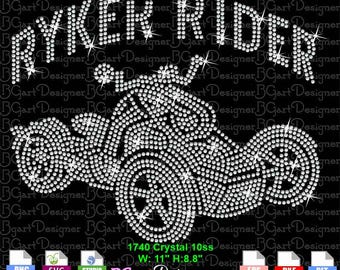 Rhinestone Ryker Trike SVG Template – 3 Wheel Motorcycle Crystal Design for Cricut Silhouette Brother