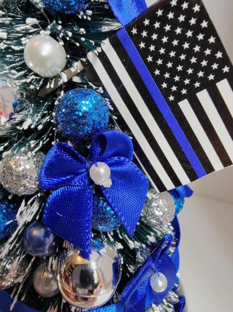 Thin Blue Line Christmas Tree Teacup Etsy