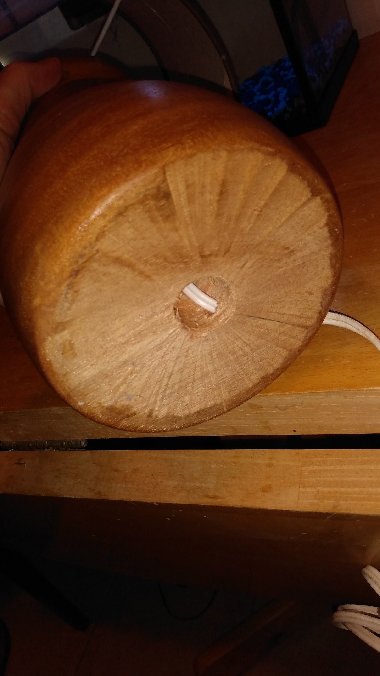 Solid Wood Teak TABLE LAMP MidCentury MCM Retro Dark Brown Etsy