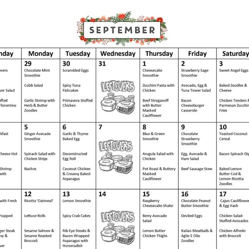 Low Carb June Monthly Meal Plan With Grocery List - Etsy