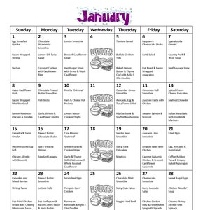 Low Carb January Monthly Meal Plan With Grocery List & Recipes ...