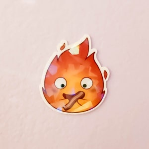 Calcifer Eating Bacon - Howls Moving Castle Studio Ghibli - Vinyl Sticker