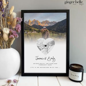 Personalized Map Print - Valentines Day Gift | Anniversary Gift for her/him image 1
