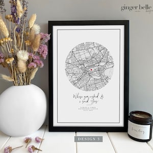Personalised Anniversary Gift Print Night We Met Gift Map Gift for Her Wife Husband Girlfriend Personalized Wedding Gift Design 3
